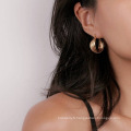 Nouveaux bijoux en acier inoxydable trois boucles d&#39;oreilles à anneaux bijoux en or à la mode